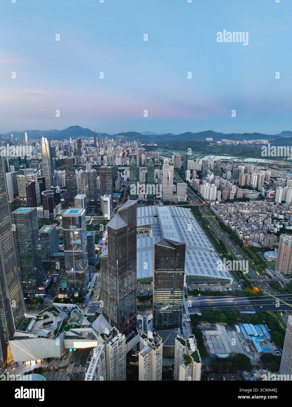 Shenzhen Golf Club Futian Central City CBD photographie aérienne Banque D'Images