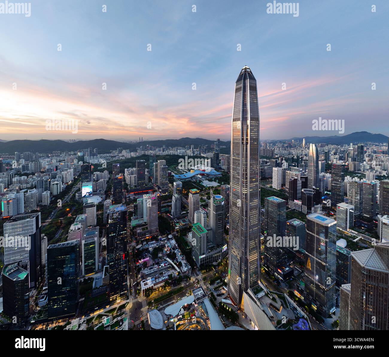 Shenzhen Golf Club Futian Central City CBD photographie aérienne Banque D'Images