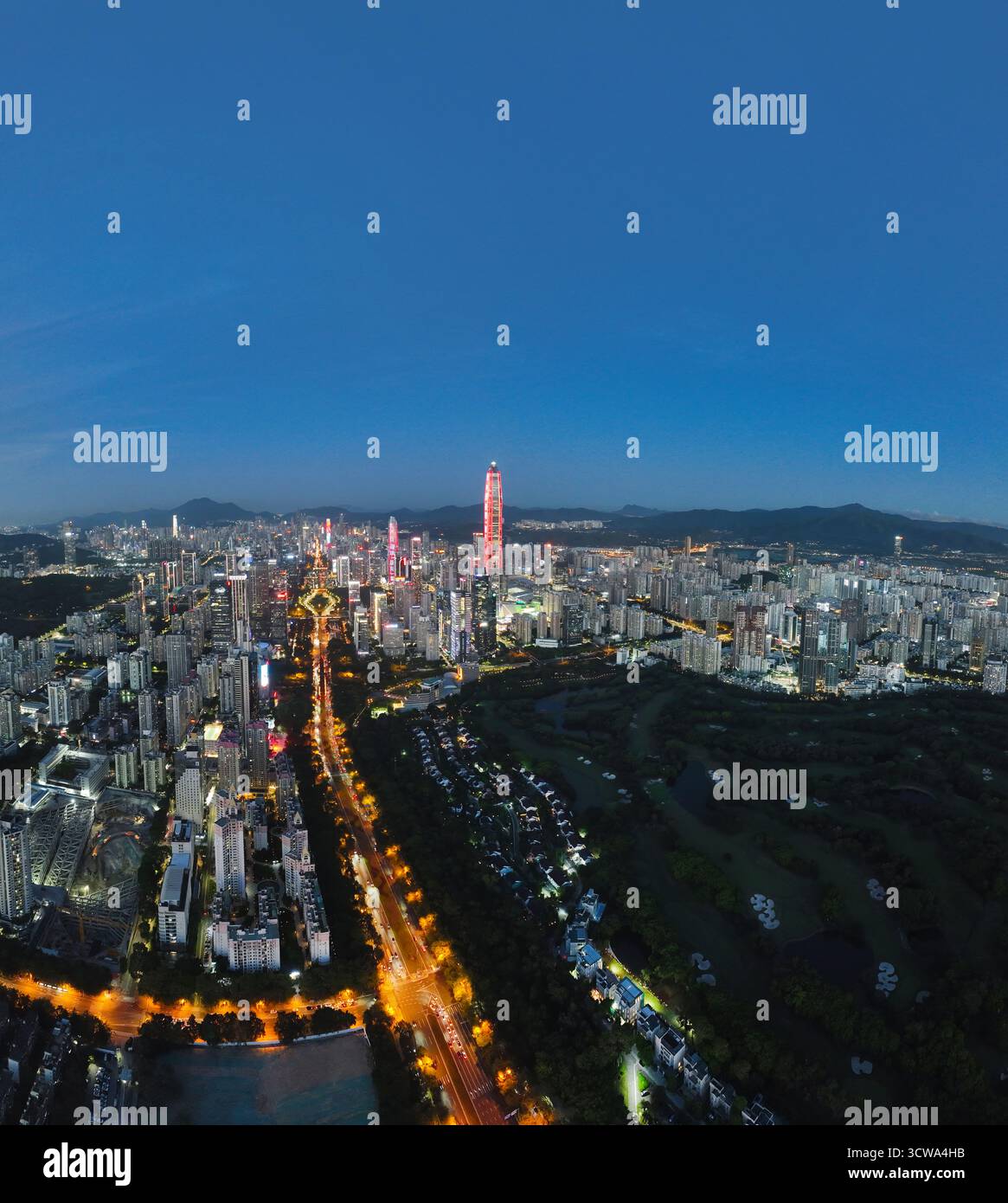Shenzhen Golf Club Futian Central City CBD photographie aérienne Banque D'Images