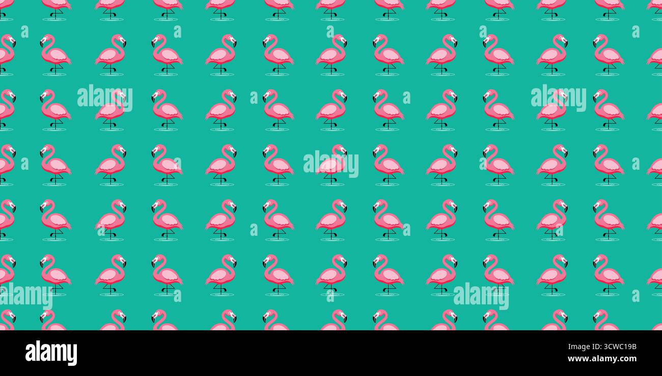Motif flamant rose répété sur fond sarcelle. Motif d'oiseau tropical pour textiles et projets numériques. Fond inspiré de l'été avec échassier Illustration de Vecteur Motif flamant rose répété sur fond sarcelle. Motif d'oiseau tropical pour textiles et projets numériques. Fond inspiré de l'été avec échassier Illustration de Vecteur