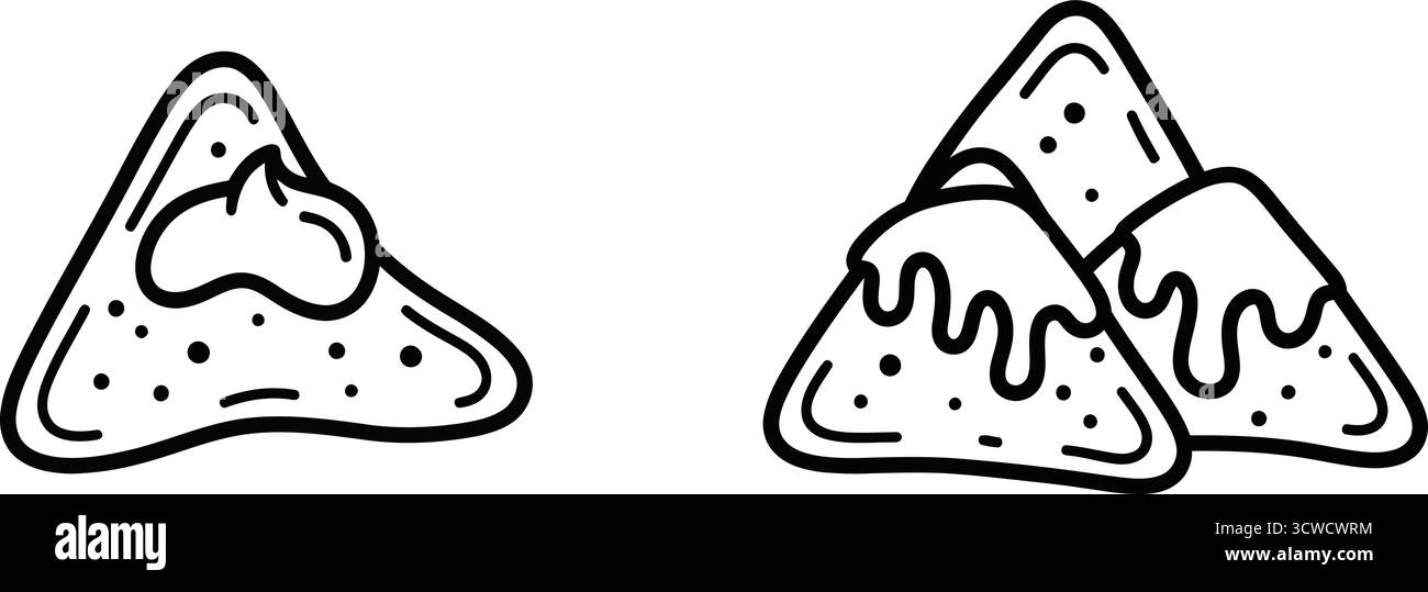 Délicieux nachos avec sauce, représentant un apéritif populaire ou une collation pour les fêtes et les rassemblements Illustration de Vecteur