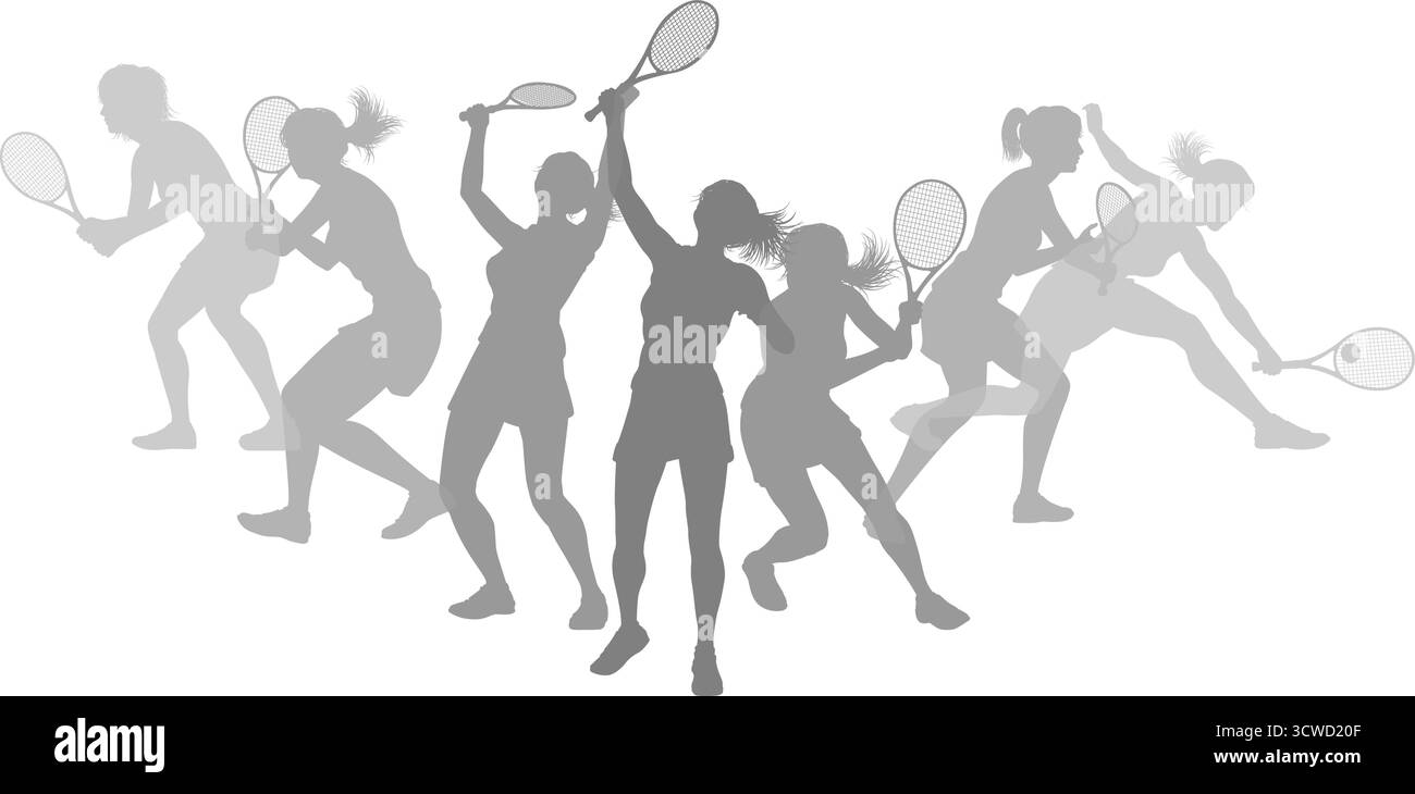 Silhouette tennis Players concept silhouettes Illustration de Vecteur
