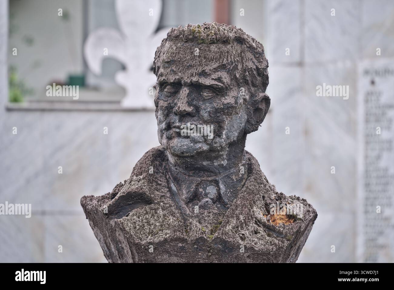 Bosnie-Herzégovine, Bihać (Mun.), Bihać : buste Tito dans la roseraie de Tito ('Bista Josipa Broza Tita u Park Titov ružičnjak') devant le Memori Banque D'Images