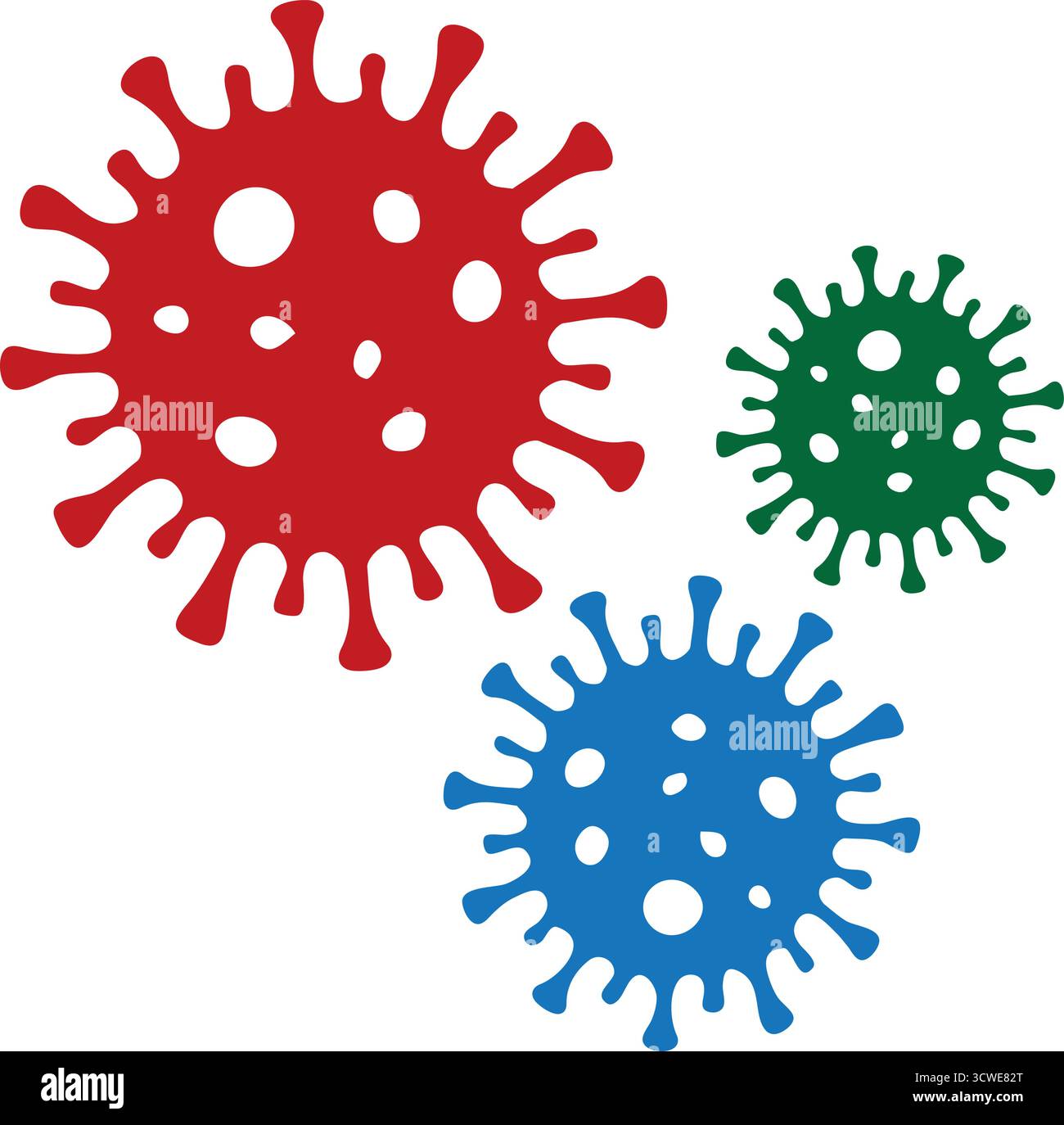 Logo stylisé de contour de virus symbolisant la couronne et la conscience microbiologique. Illustration de Vecteur