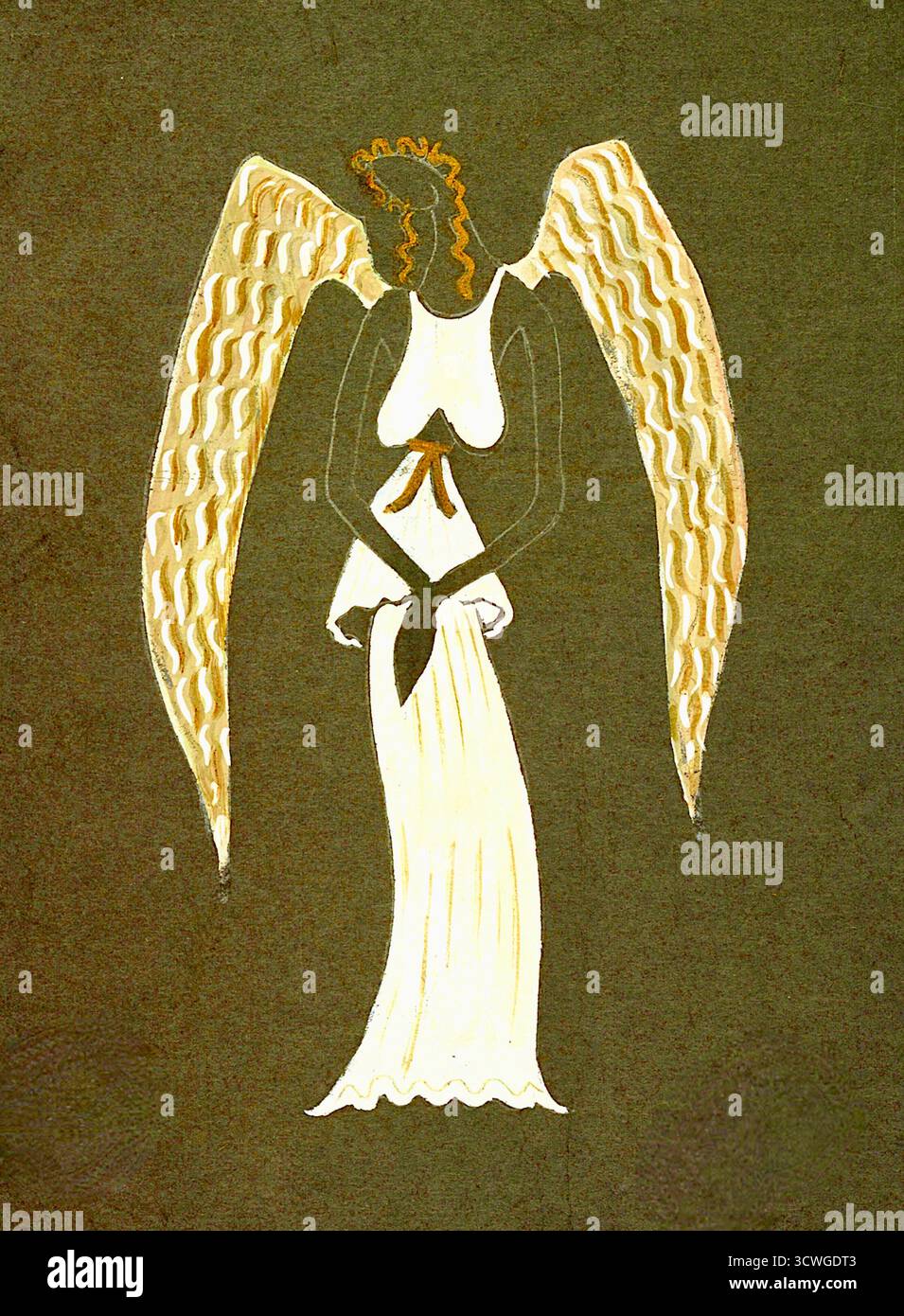 Barry Farnol (américain, 1908-1989) No More Peace : The Angel - Haut blanc avec jupe blanche double couche et ailes d'ange (1934-1943) Banque D'Images