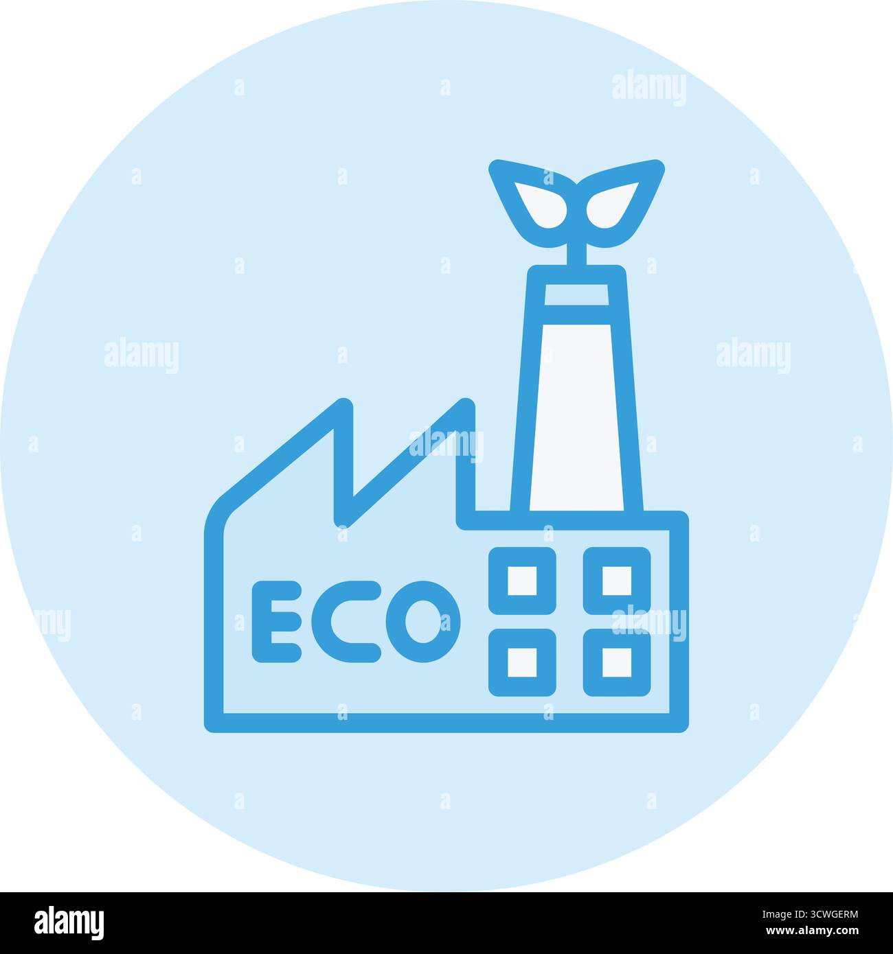 Illustration de conception d'icône de vecteur d'usine ECO Illustration de Vecteur