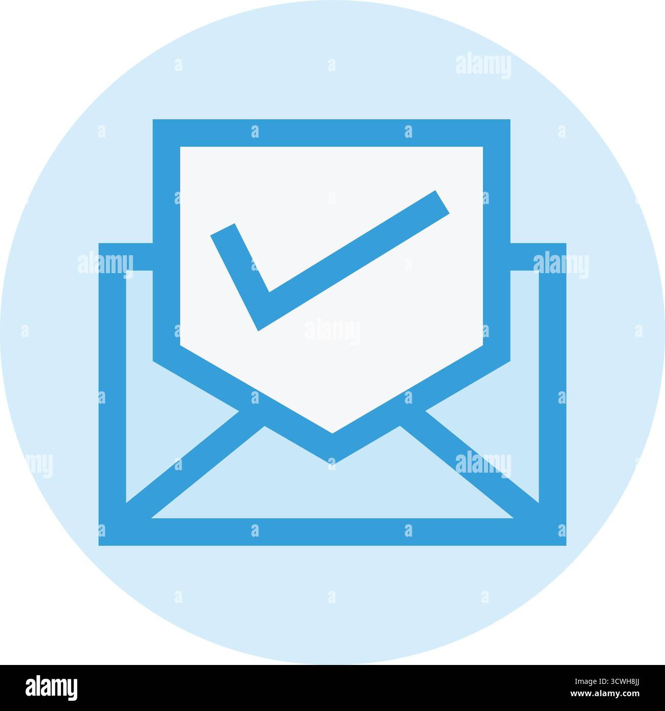 Illustration de conception d'icône vectorielle d'e-mail vérifiée Illustration de Vecteur