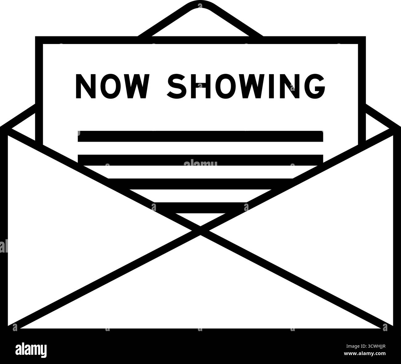 Enveloppe et lettre signent avec le mot maintenant affiché comme titre Illustration de Vecteur