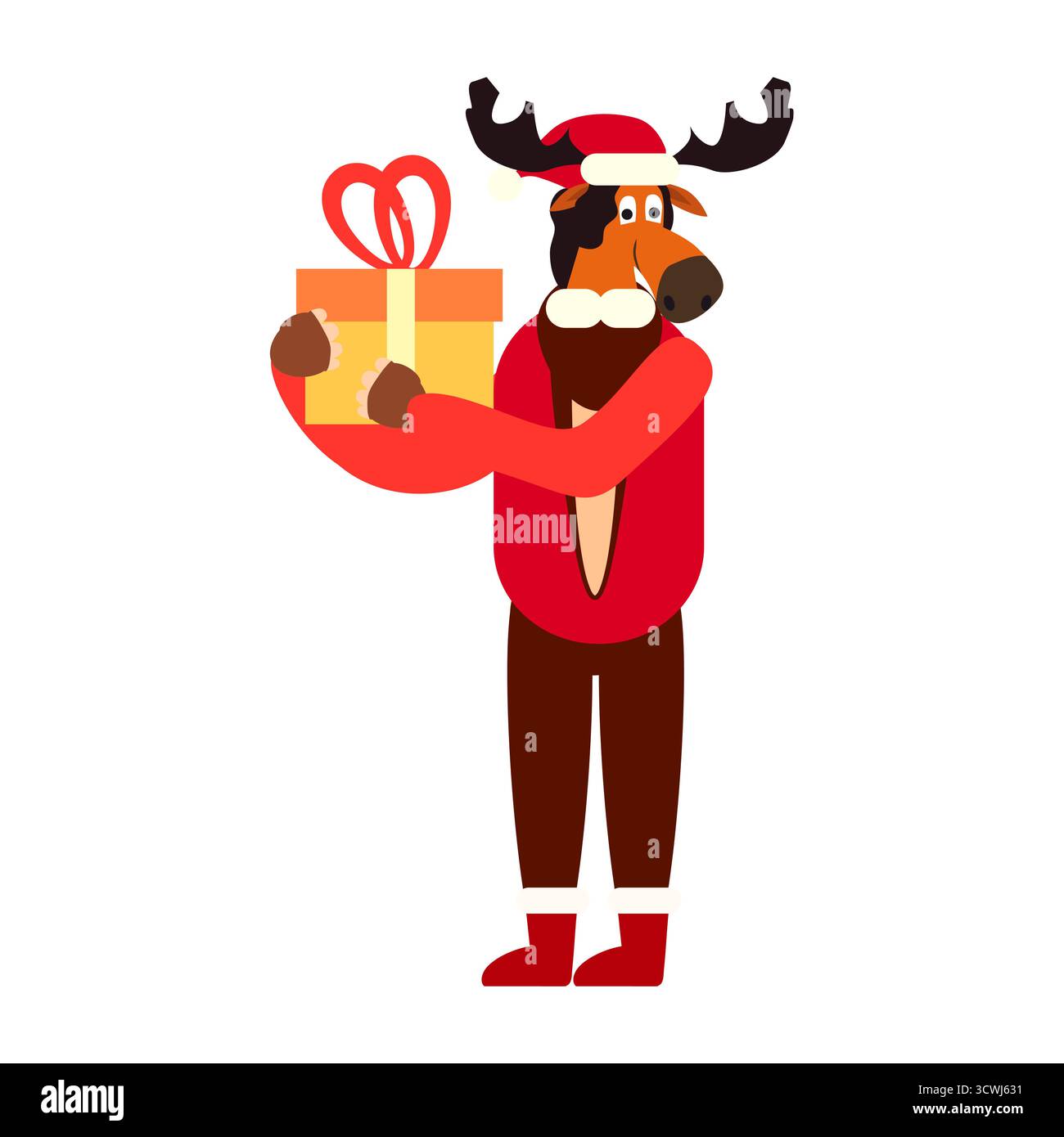 Homme quadrober portant un masque d'orignal animal Illustration de Vecteur