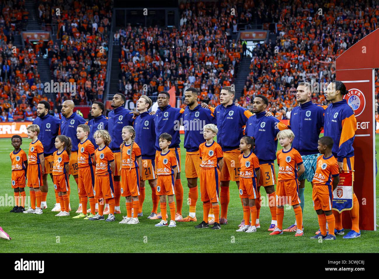 Amsterdam, pays-Bas. 12 octobre 2025. Amsterdam, pays-Bas. 12 octobre 2025. AMSTERDAM, 12-10-2025, JohanCruyff Stadium, saison 2025/2026, qualification pour la Coupe du monde de la FIFA entre les pays-Bas et la Finlande. Photo montre crédit : Pro Shots/Alamy Live News crédit : Pro Shots/Alamy Live News Banque D'Images