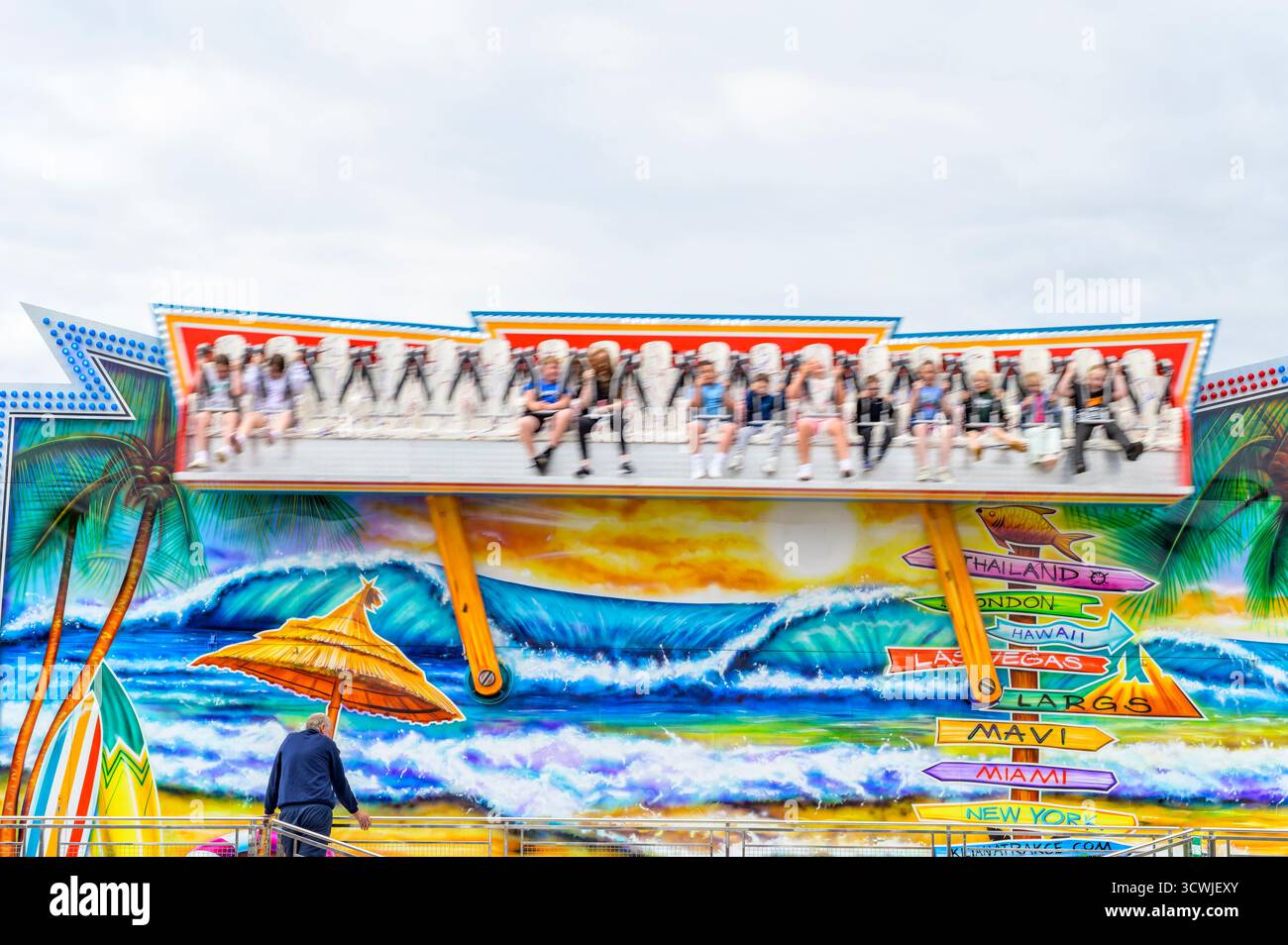 Fairground Ride, Largs, Écosse, Royaume-Uni Banque D'Images