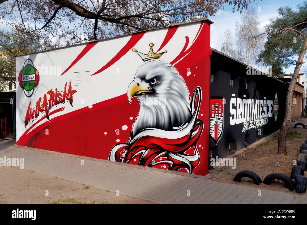 Murale patriotique à Radom, Pologne Banque D'Images