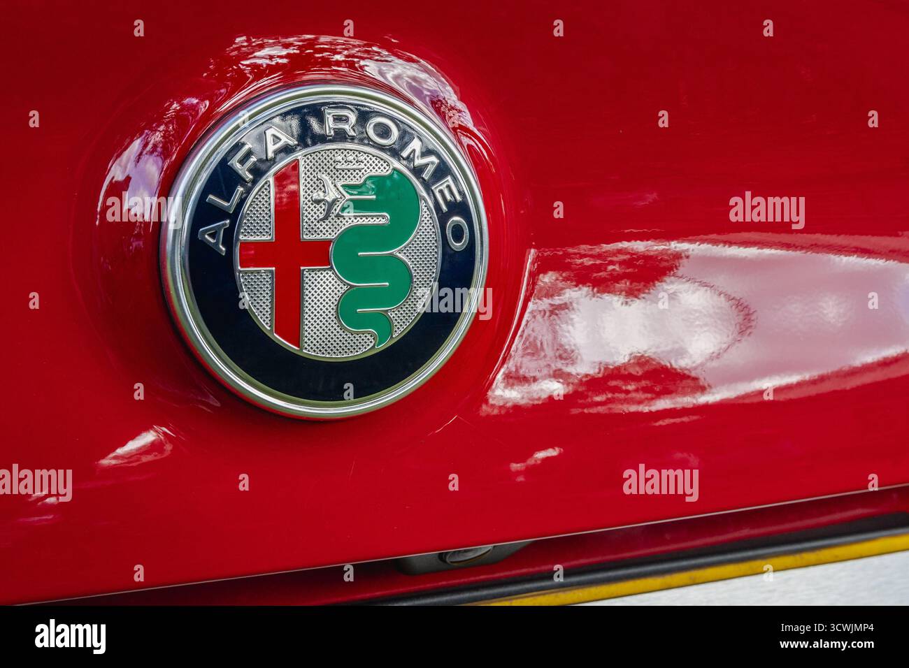 Badge Alfa Romeo Giulia 2025. Banque D'Images