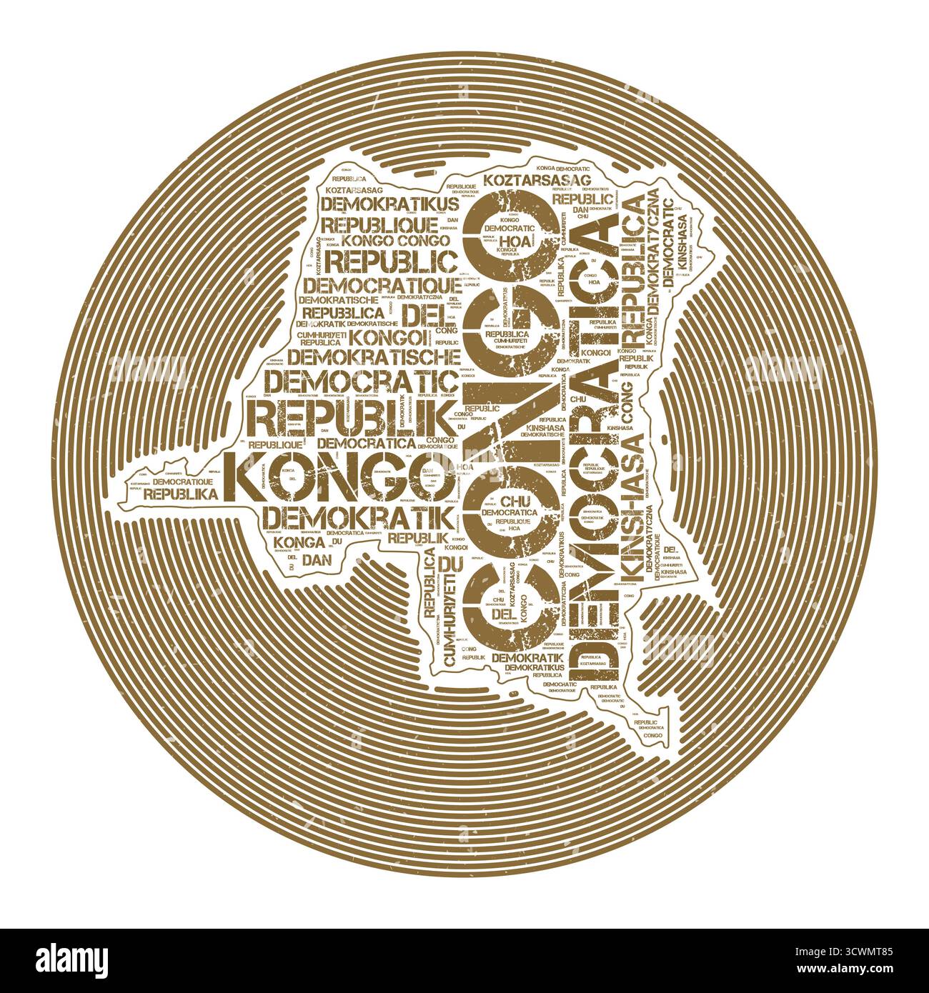 Image vectorielle DU DR Congo. Logo rond de pays. Affiche DU DR Congo en arcs de cercle et style nuage de mots. Illustration vectorielle étonnante. Illustration de Vecteur Image vectorielle DU DR Congo. Logo rond de pays. Affiche DU DR Congo en arcs de cercle et style nuage de mots. Illustration vectorielle étonnante. Illustration de Vecteur