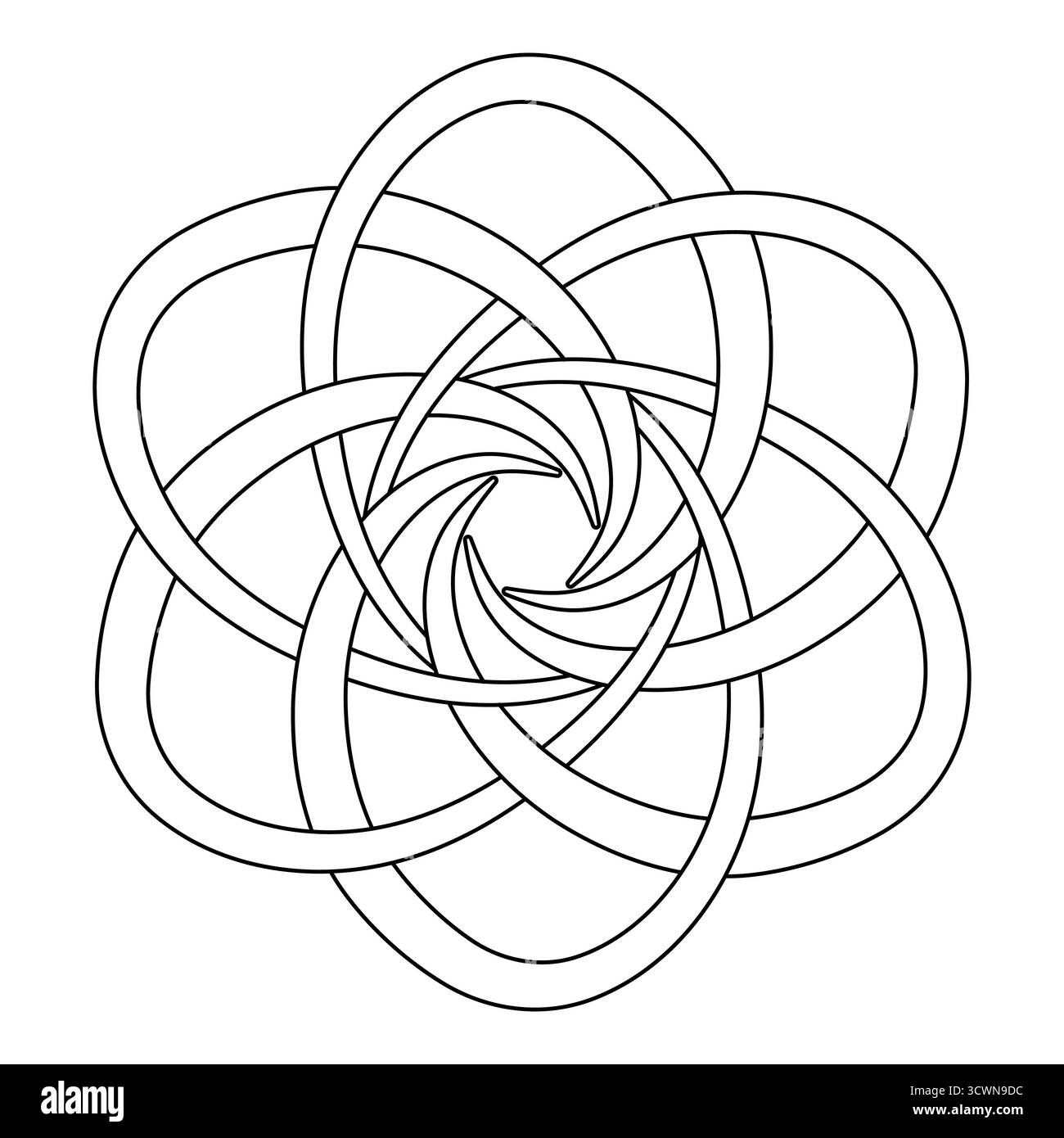 Nœud circulaire entrelacé Mandala, nœud circulaire complexe Illustration de Vecteur