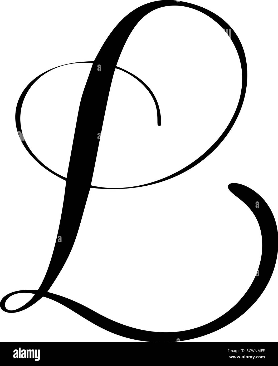 Calligraphie vectorielle dessinée à la main lettre l logo icône. Police de style manuscrite du pinceau script Illustration de Vecteur