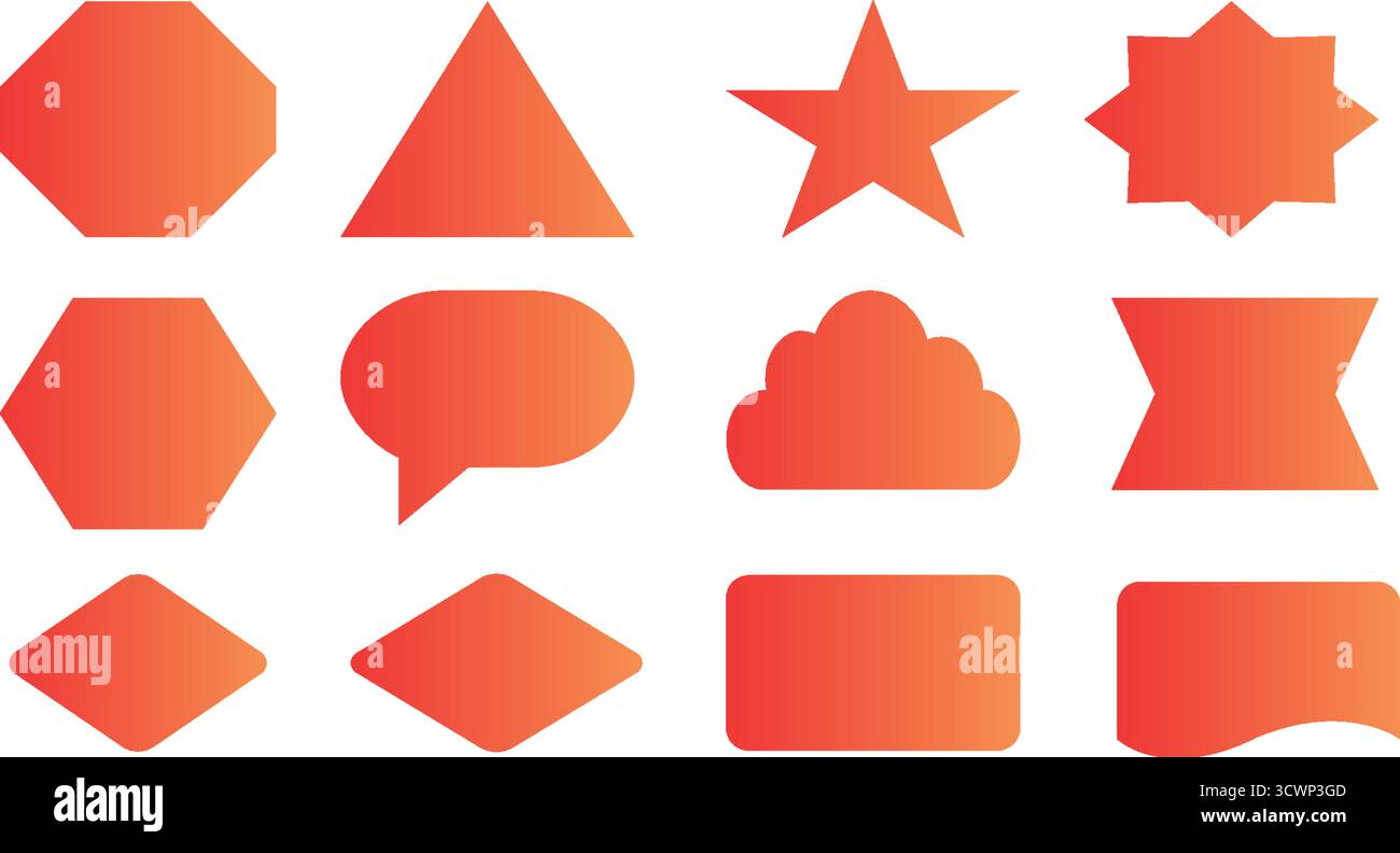 Collection vibrante de formes géométriques et de bulles de parole, parfaite pour les projets de design modernes et la création de graphiques accrocheurs Illustration de Vecteur