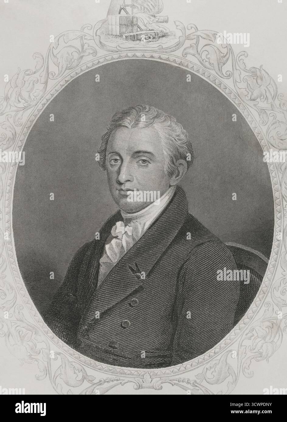 James Monroe (1758-1831) Politicien américain. 5e Président des Etats-Unis (1817-1825). Portrait. Gravure de Charles Holl (1820-1882) d'après Gilbert Stuart (1755-1828), v. 1860. Histoire des États-Unis, par J. A. Spencer. Volume III Edition publié à Barcelone, 1873. Banque D'Images