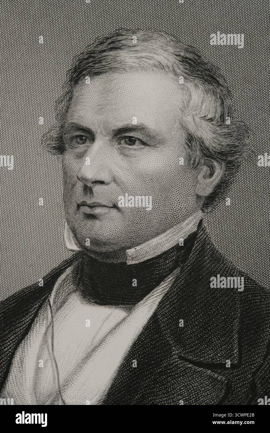 Millard Fillmore (1800-1874) Politicien américain. 13e Président des États-Unis d'Amérique (1850-1853). Portrait. Gravure de W.J. Edwards (fl. 1840-1863) d'après un daguerrotype de Mathew Brady (1822-1896), c. 1860. Détail. Histoire des États-Unis, par J. A. Spencer. Volume III Edition publié à Barcelone, 1873. Banque D'Images Millard Fillmore (1800-1874) Politicien américain. 13e Président des États-Unis d'Amérique (1850-1853). Portrait. Gravure de W.J. Edwards (fl. 1840-1863) d'après un daguerrotype de Mathew Brady (1822-1896), c. 1860. Détail. Histoire des États-Unis, par J. A. Spencer. Volume III Edition publié à Barcelone, 1873. Banque D'Images