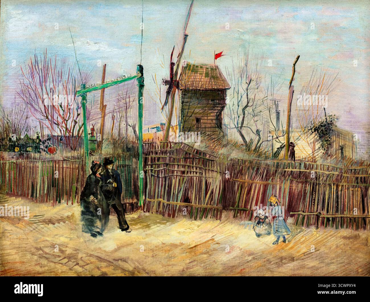 Vincent van Gogh, scène de rue à Montmartre, peinture à l'huile sur toile, 1887 Banque D'Images