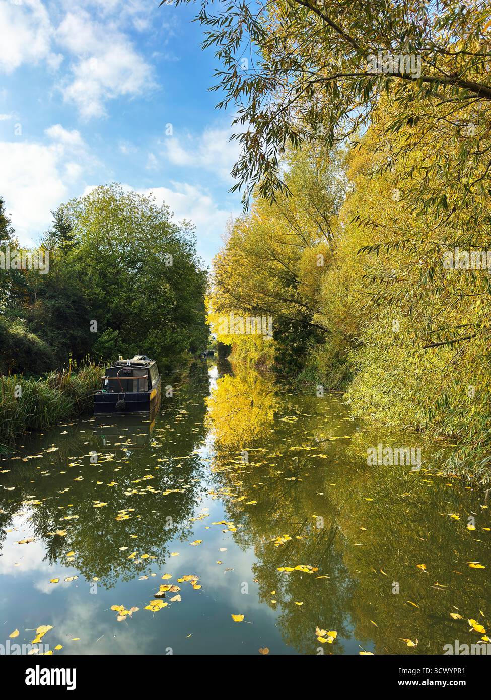 Automne le long du canal Kennet et Avon près de Hungerford dans le Berkshire. Banque D'Images