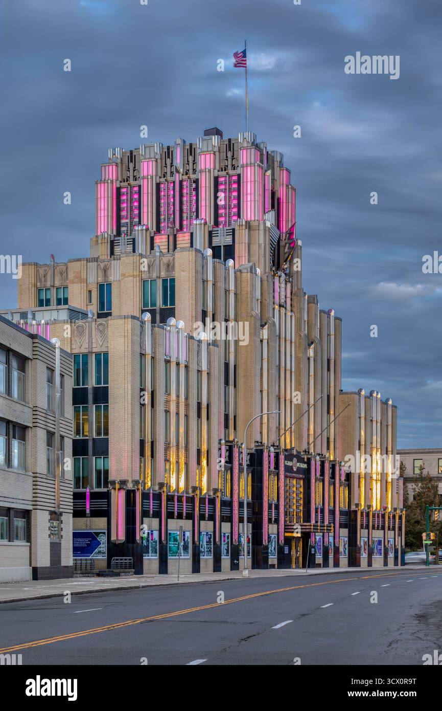 Syracuse, New York : chef-d'œuvre de l'art déco, l'édifice Niagara-Mohawk, construit en 1932. Banque D'Images