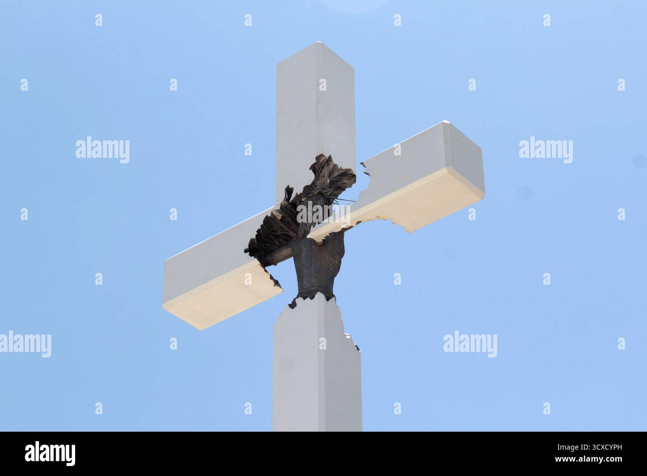 Monclova, Coahuila, Mexique - 29 juillet 2025 : le Cristo de la Bartola est le plus grand d'Amérique latine au plus grand point de vue de la ville de Monclova Banque D'Images