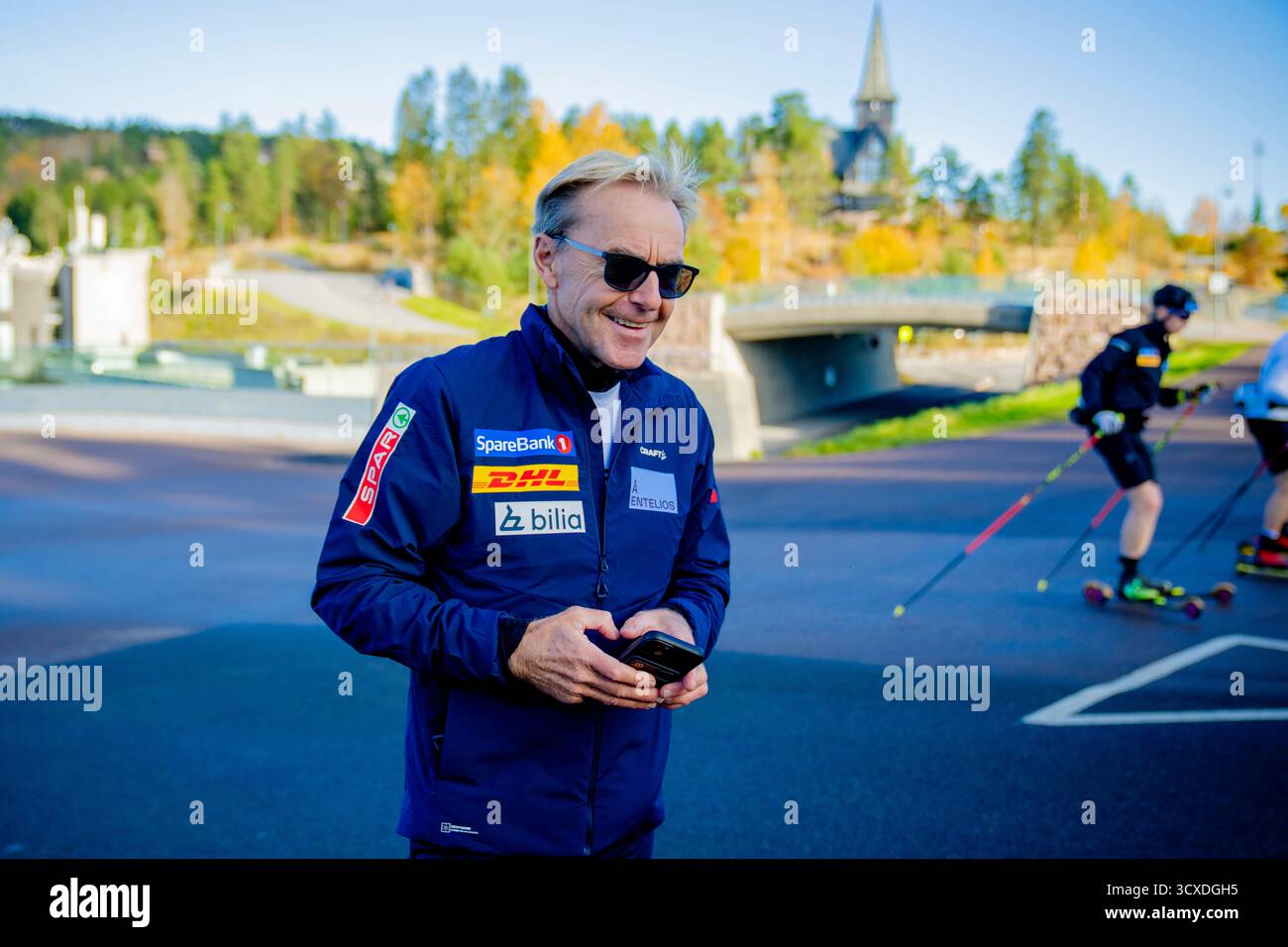 Oslo 20251014. Arild Monsen à l'entraînement de ski à roulettes pour le ski de fond d'élite masculin à Holmenkollen. Photo : Stian Lysberg Solum / NTB ce texte est traduit automatiquement Banque D'Images