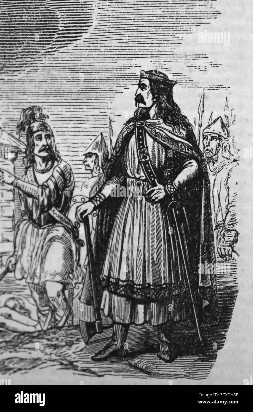 Chlothar I 'l'ancien'. Roi des Francs de la dynastie Merovingina. vie siècle. Gravure, XIXe siècle. Banque D'Images