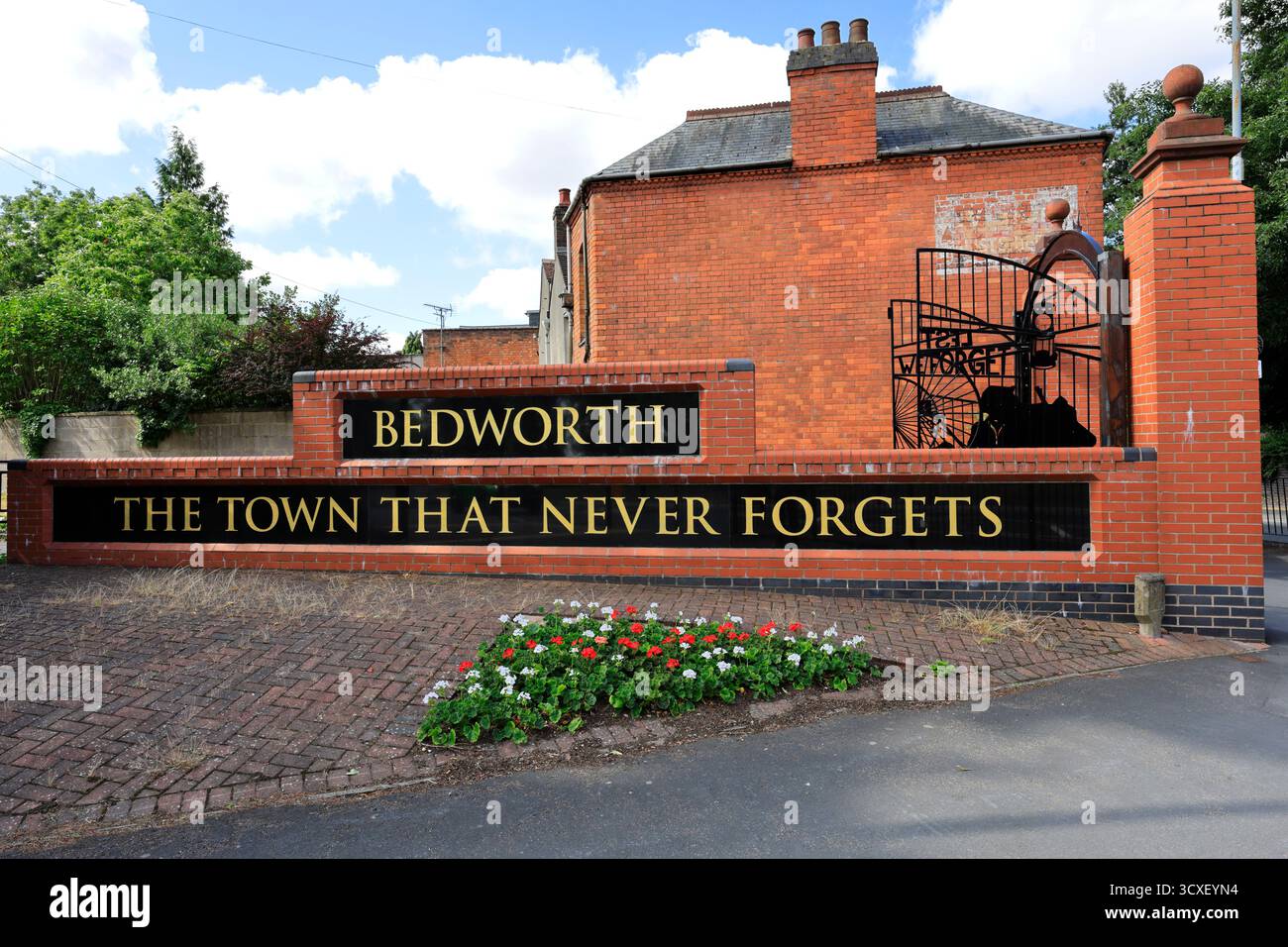 Vue estivale des Miners Welfare Gardens, Bedworth Town, Warwickshire, Angleterre, Royaume-Uni Banque D'Images