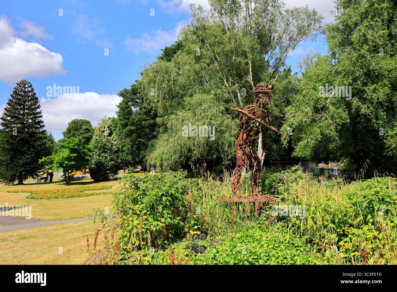 Vue estivale des Miners Welfare Gardens, Bedworth Town, Warwickshire, Angleterre, Royaume-Uni Banque D'Images