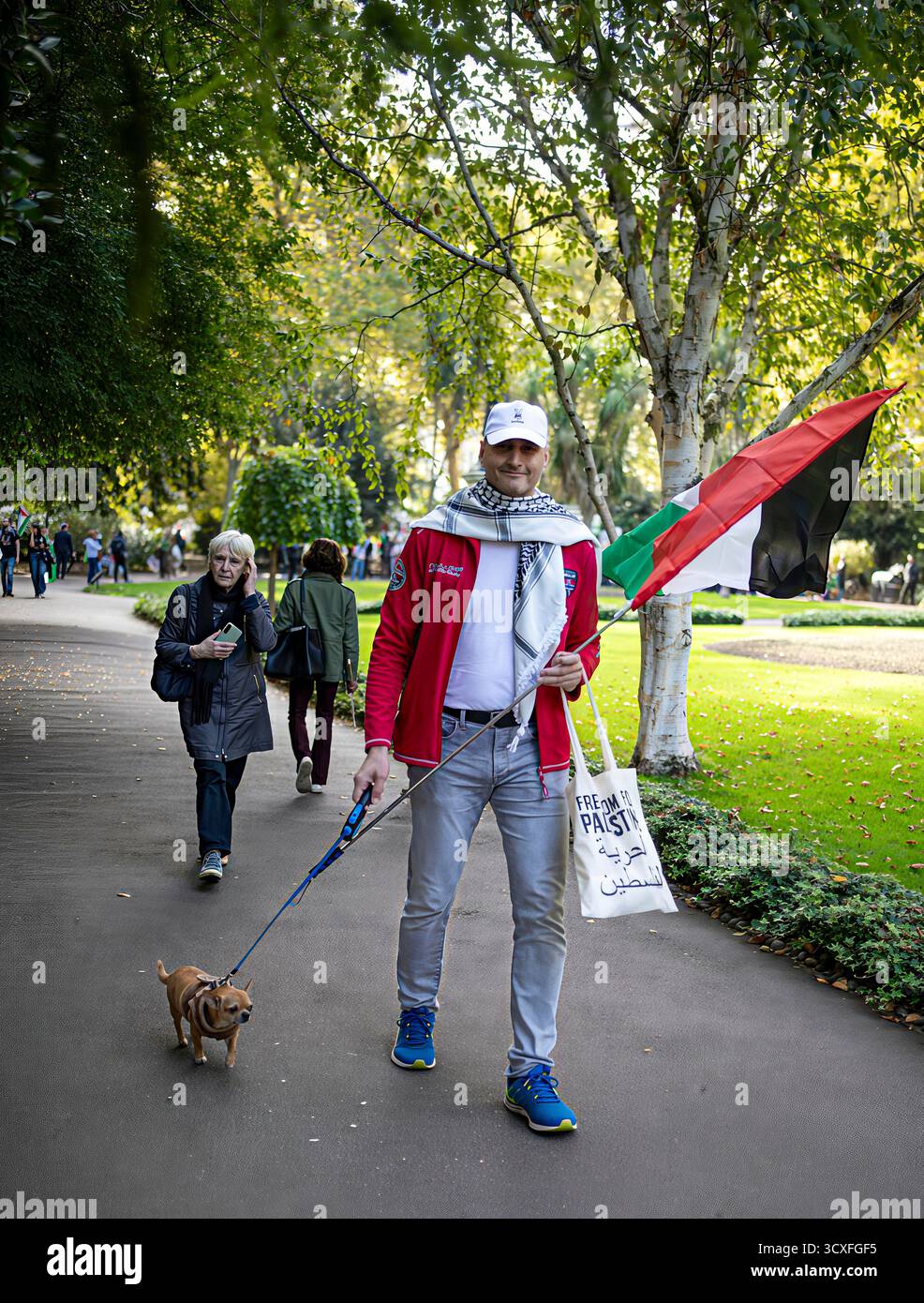 LONDRES, ROYAUME-UNI. 11 octobre 2025. Manifestants palestiniens participant à la manifestation Pro Palestine. Crédit : Ian Humphreys Banque D'Images
