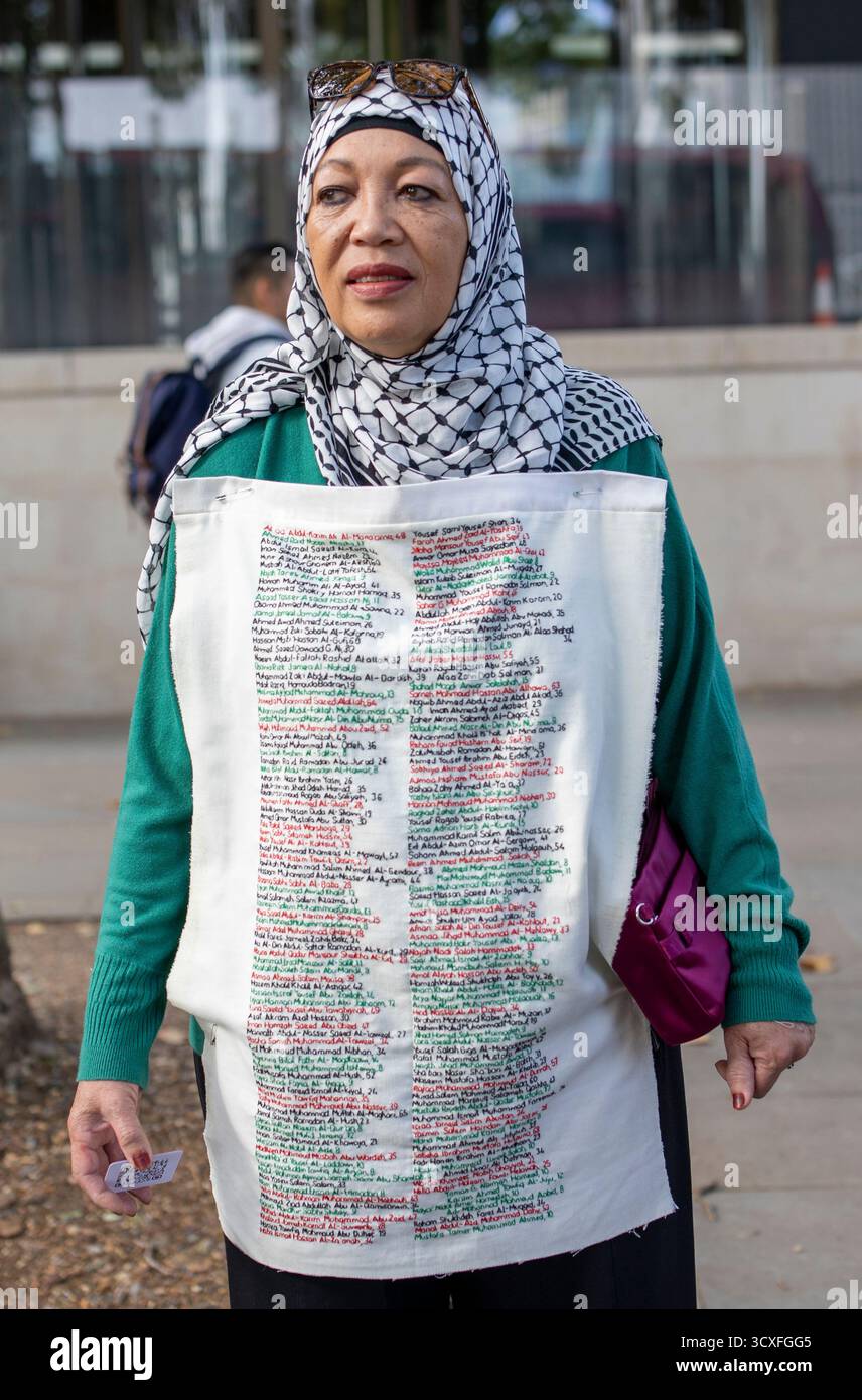 LONDRES, ROYAUME-UNI. 11 octobre 2025. Manifestants palestiniens participant à la manifestation Pro Palestine. Crédit : Ian Humphreys Banque D'Images
