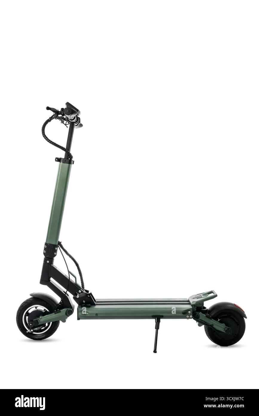 Scooter électrique moderne isolé sur fond blanc Banque D'Images