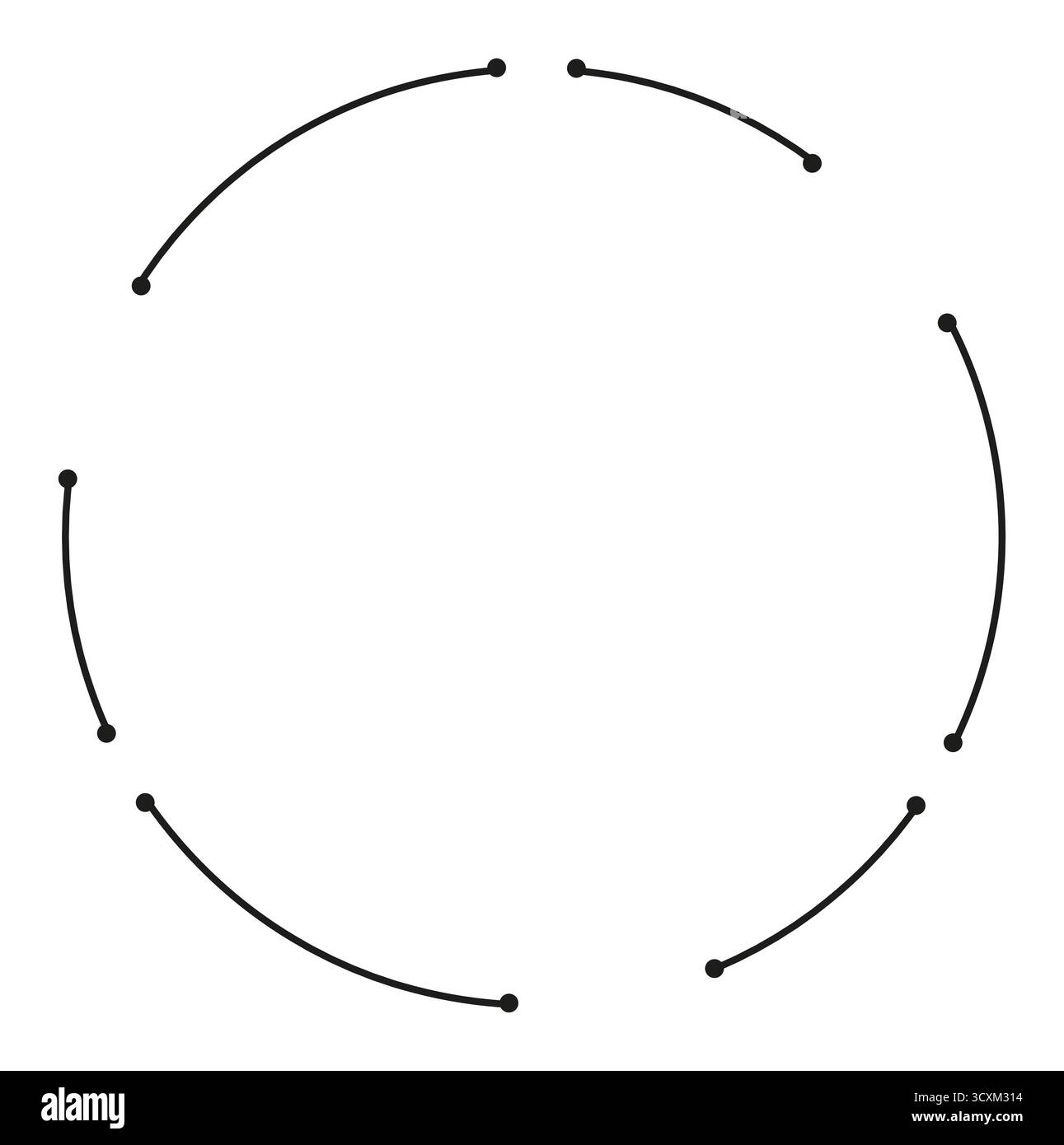 Cyber cercle futuriste avec des éléments de design minimalistes Illustration de Vecteur