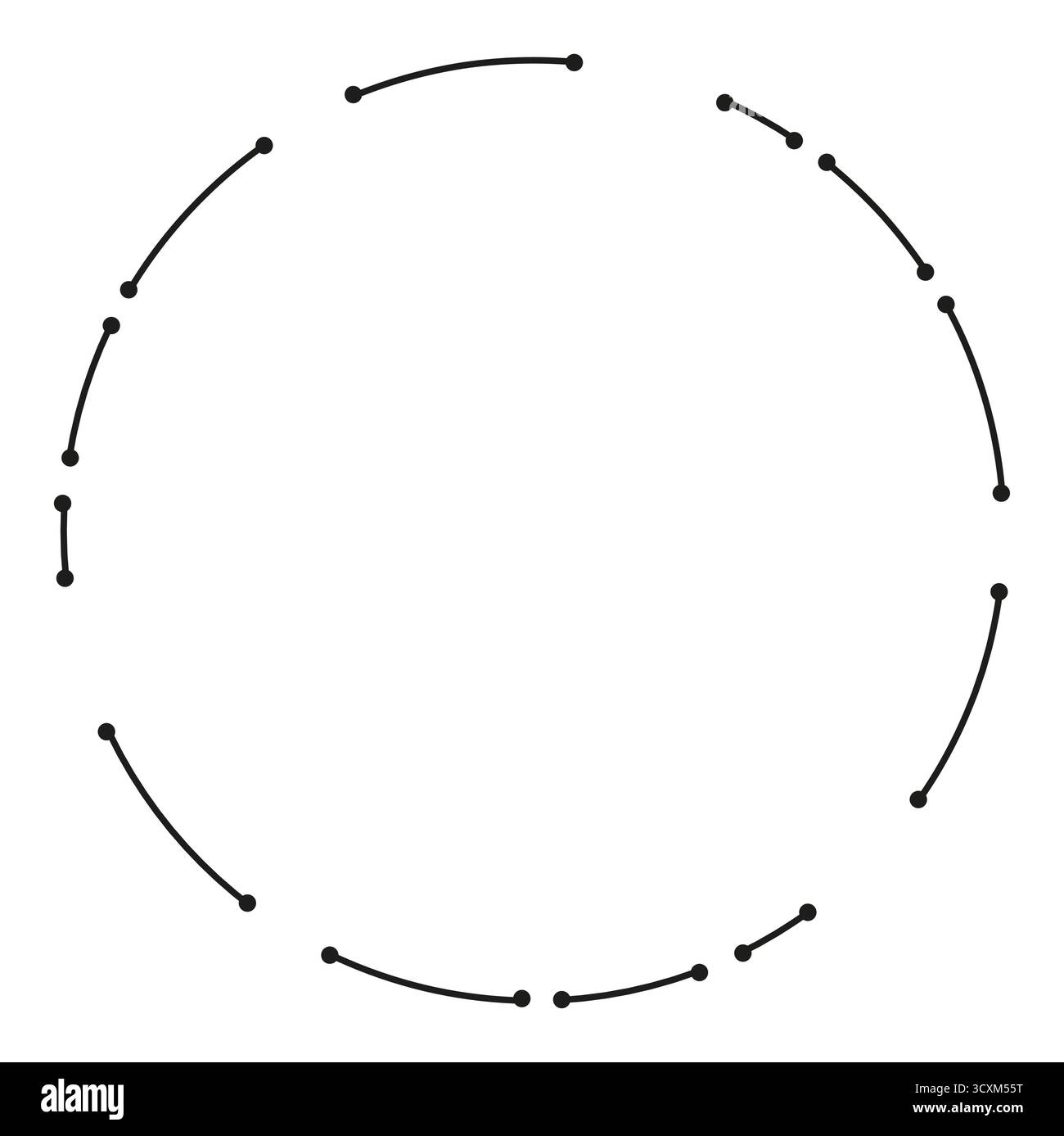 Cyber cercle abstrait avec des éléments de design minimalistes Illustration de Vecteur