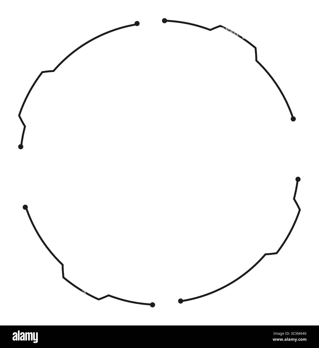 Design technologique circulaire futuriste avec lignes pointillées Illustration de Vecteur