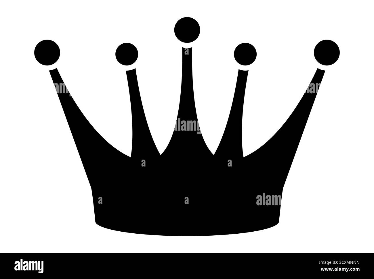 Une icône de couronne noire moderne avec cinq points Illustration de Vecteur
