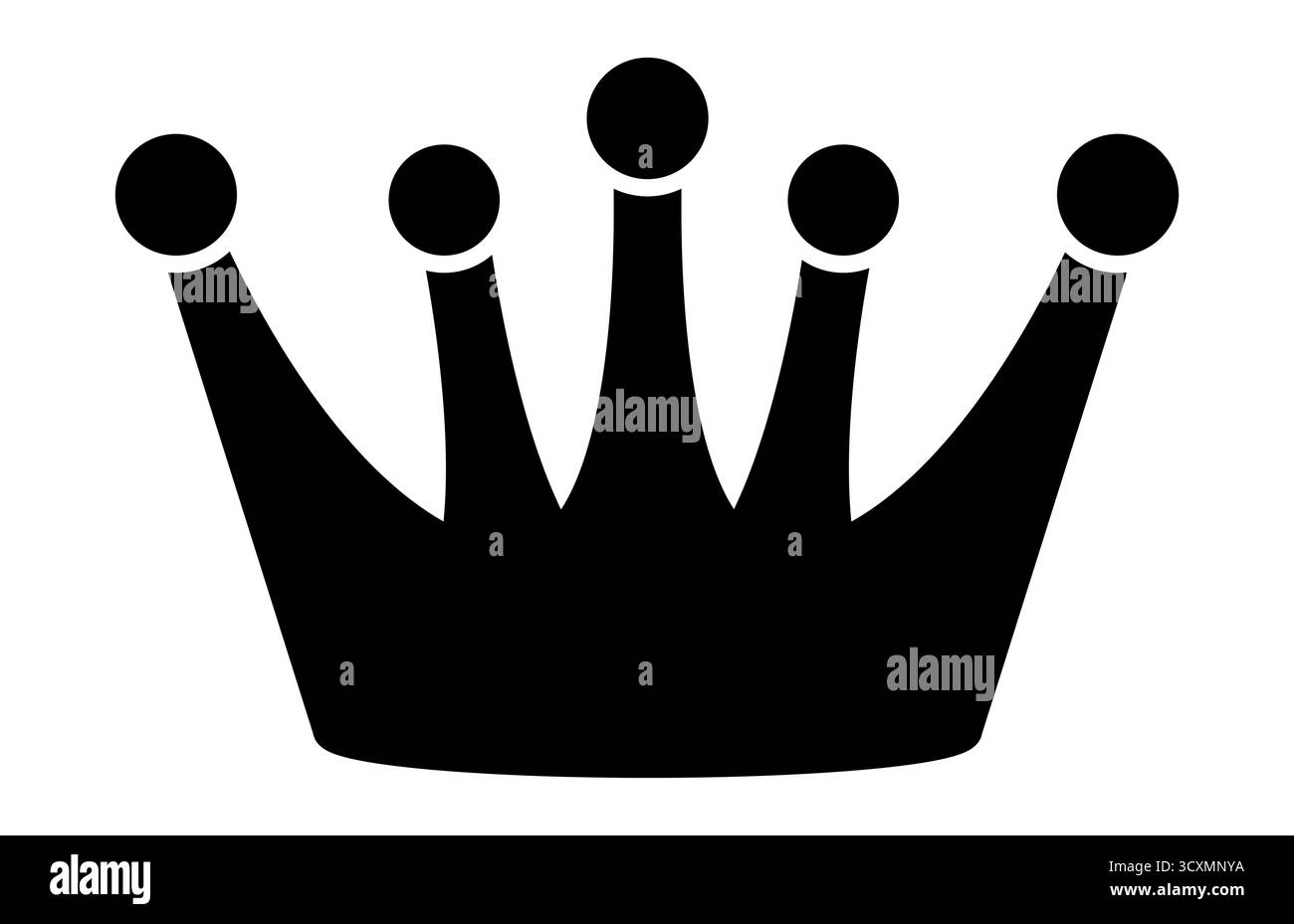Une icône de couronne noire audacieuse avec cinq flèches arrondies Illustration de Vecteur