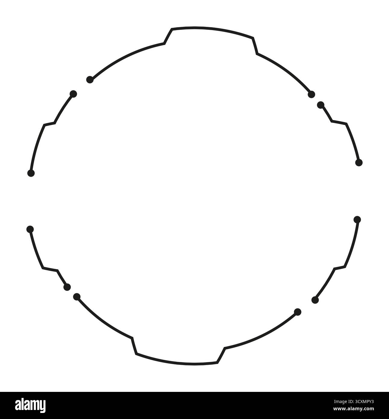 Conception futuriste de cyber-cercle avec des éléments technologiques Illustration de Vecteur