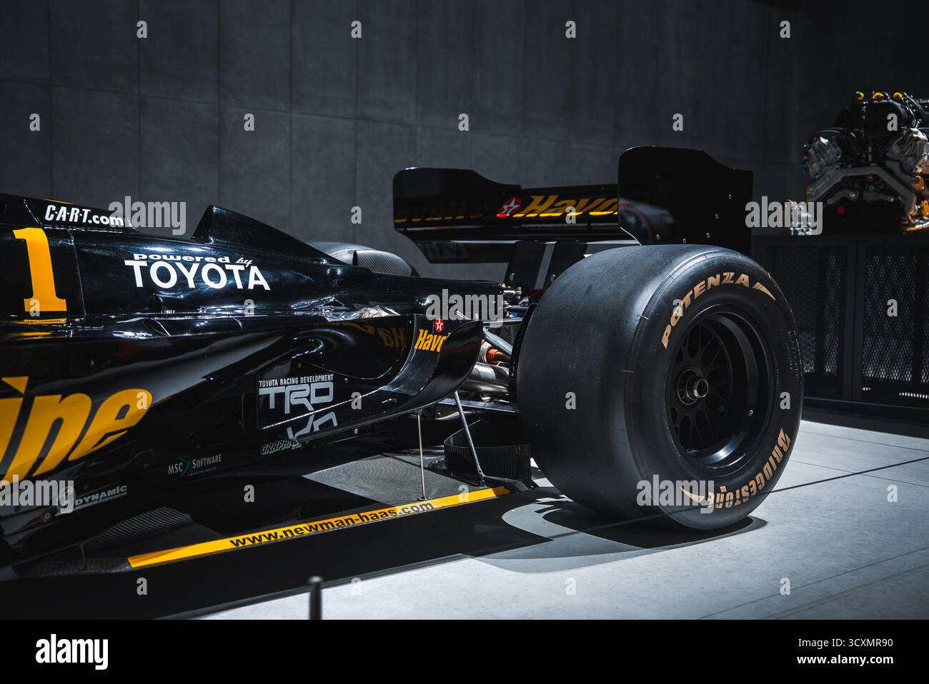 Voiture de course de roue ouverte noire au Toyota automobile Museum, Japon Banque D'Images