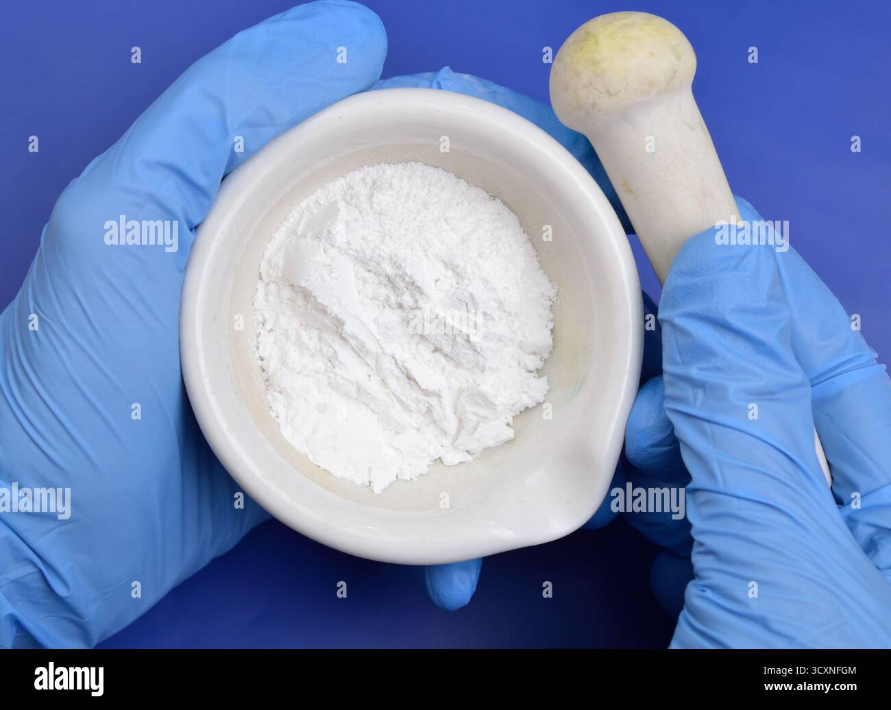 Le stéarate de zinc est un savon de zinc largement utilisé industriellement. Banque D'Images