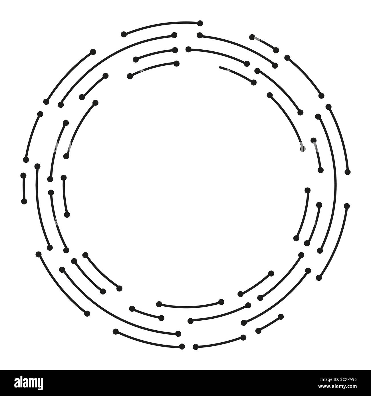 Motif numérique circulaire futuriste pour la conception technologique Illustration de Vecteur