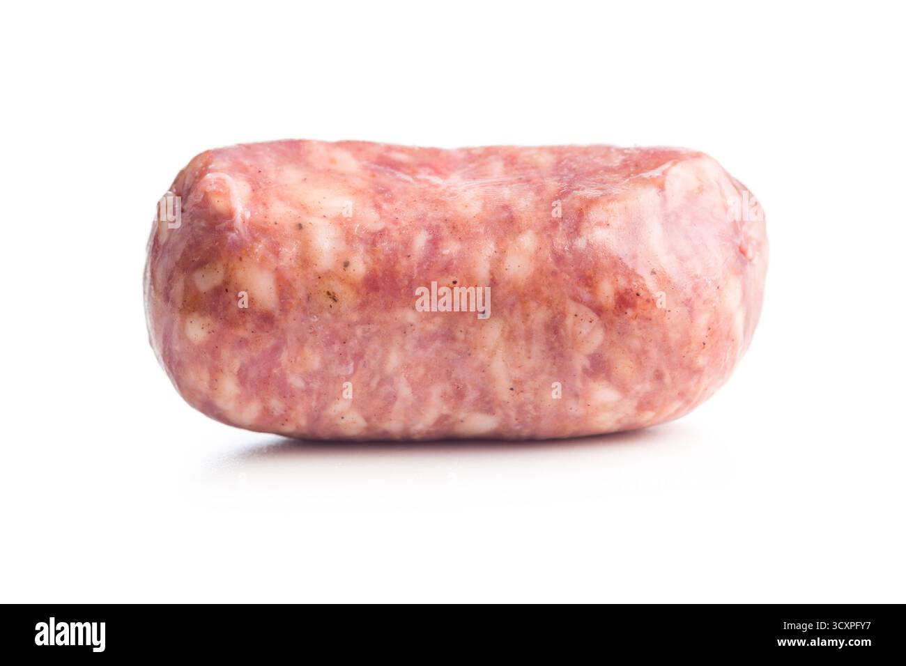 Photo de salsiccia de saucisse italienne isolée sur un fond blanc. Banque D'Images