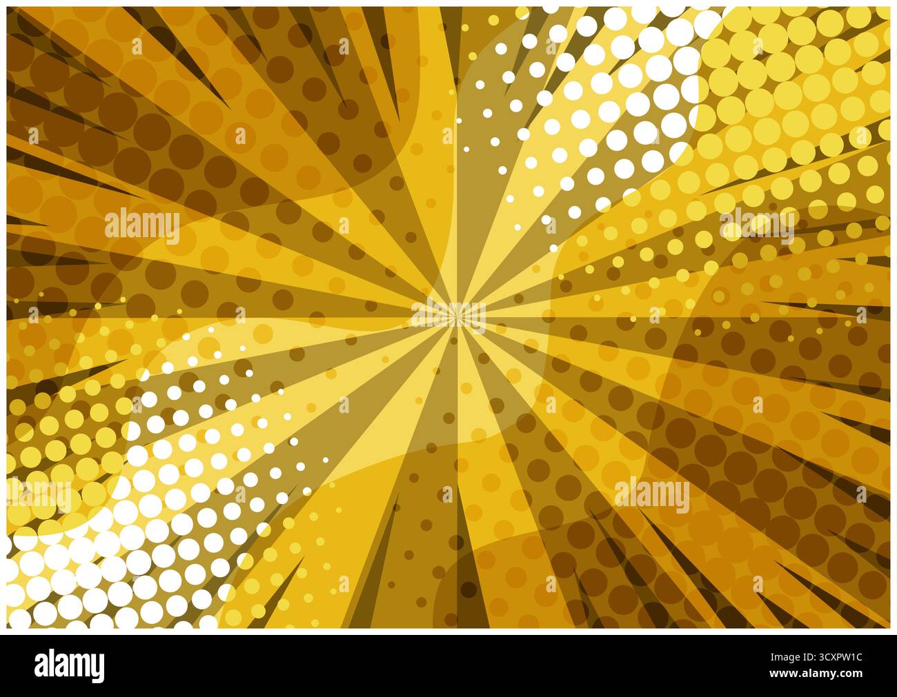 Fond comique rétro jaune abstrait avec des vagues Illustration de Vecteur