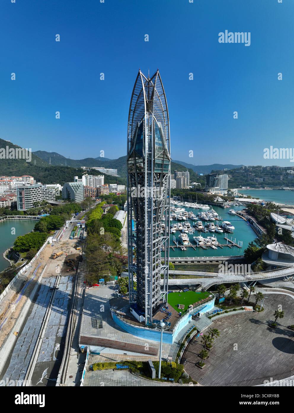 Photographie aérienne du Dameisha Seaside Park dans le district de Yantian, ville de Shenzhen, province du Guangdong Banque D'Images