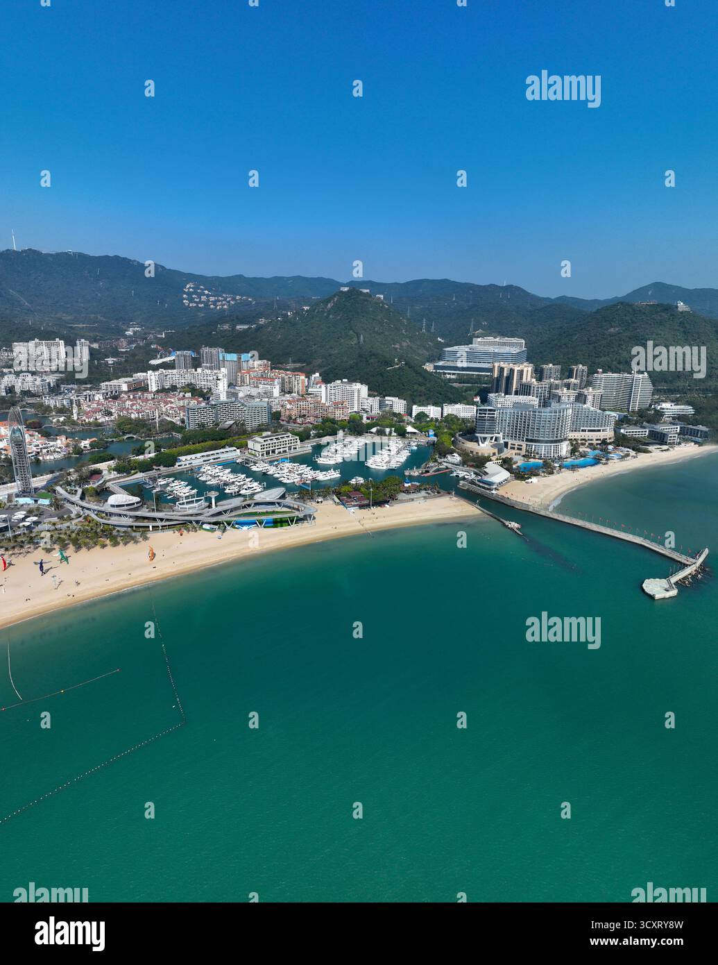 Photographie aérienne du Dameisha Seaside Park dans le district de Yantian, ville de Shenzhen, province du Guangdong Banque D'Images