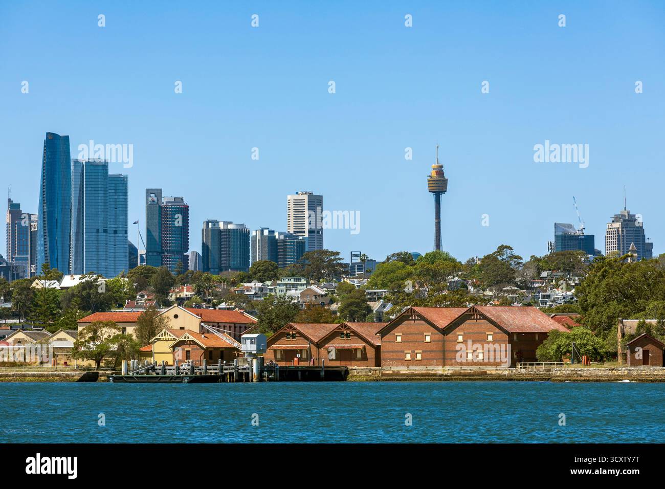 Le plus ancien complexe de fabrication et de stockage d'explosifs navals sur l'île spectacle, rivière Parramatta, port de Sydney, Nouvelle-Galles du Sud, Australie Banque D'Images