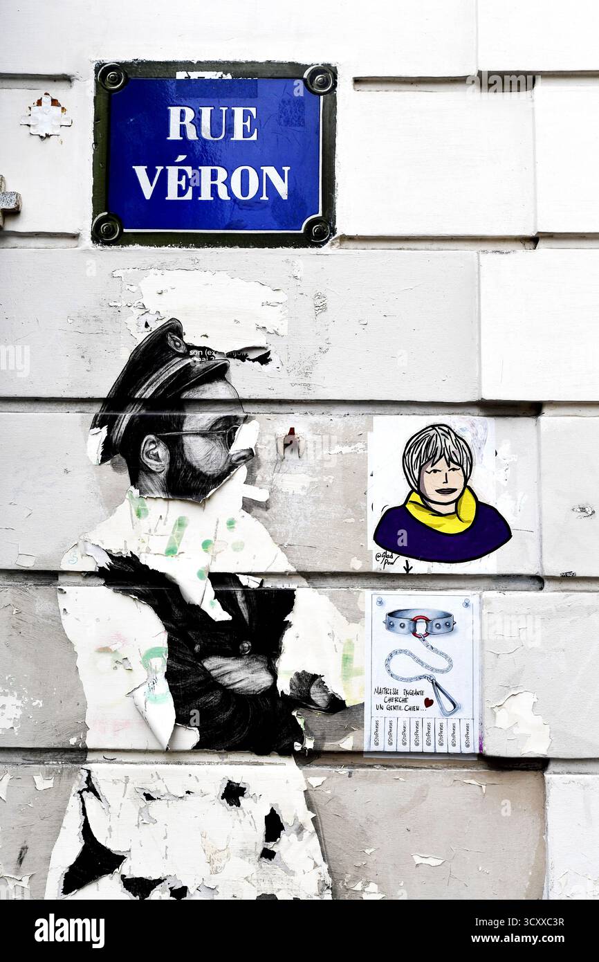 L'art de rue à Montmartre - Paris - France Banque D'Images