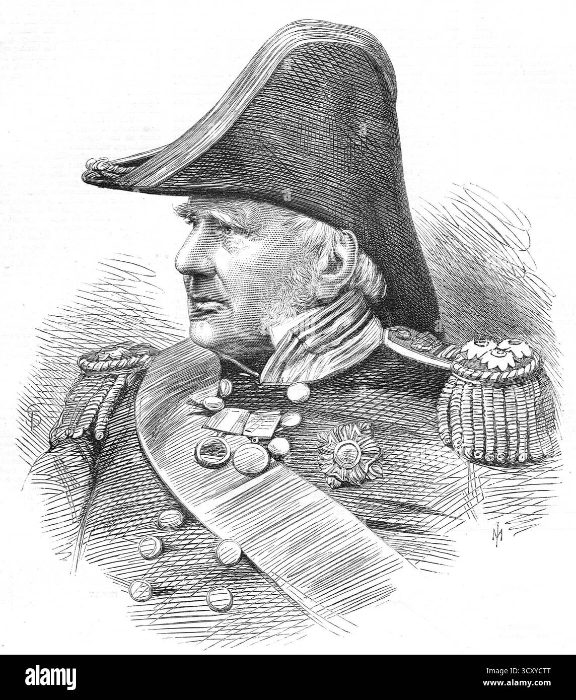 Amiral de la flotte, Sir James Alexander Gordon, gouverneur de l'hôpital de Greenwich. Décédé le 8 janvier 1869. Banque D'Images